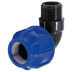 Уголок (отвод) ПНД 32х1" с наружной резьбой разъемный PND-O-32-1HP