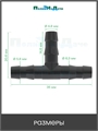 Тройник для ПВХ трубки 4/6 или 4/7мм (1/4"). Упаковка 40 шт. TC0414L.40